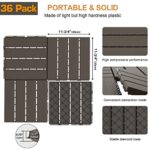 Goovilla Plastic Interlocking Deck Tiles, 36 Pack Balcony Flooring, 12"x12" Waterproof Outdoor Flooring All Weather Use, Patio Floor Decking Tiles for Porch Poolside Backyard Concrete, Dark Coffee - Image 3