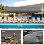 Kecreque Carport 10x20 Heavy Duty Portable Garage w/Removable Sidewalls & Roll-Up Door Car Canopy Party Tents Waterproof UV Resistant All Weather Car Port for Trucks,Boats(Grey) - Image 7