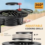 PrimeZone 42" Outdoor Fire Pit with 2 Grills - Wood Burning Firepit for Outside with Cover & Poker, Heavy Duty Metal Fire Pit Large Round Fireplace for Patio, Backyard, Picnic, Camping, Bonfire - Image 7