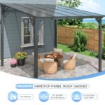 AirWire 10x10 FT Gazebo, Pergola Awnings for Patio with Hardtop Gazebos on Clearance, Patio Covers for Shade and Rain, Lean to Gazebo Sunroom Patio Canopy Outdoor Pergolas for Patios,Decks,Backyard - Image 3