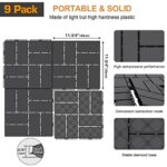 Goovilla Plastic Interlocking Deck Tiles, 9 Pack Outdoor Patio Flooring, 12"x12" Interlocking Decking Tile Outdoor All Weather Use, Waterproof Patio Pavers for Pool Balcony Backyard Porch, Dark Grey - Image 3