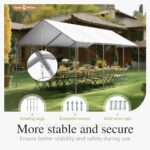 Carport Car Port Canopy 12x20 ft Heavy Duty, Portable Garage Shelter Logic Car Tents Carpas para Carros All Weather for Truck Boat, Galvanized Steel Frame Carports Height Adjustable White - Image 3