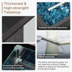 Brafab Fire Pit, 44" Outdoor Propane Gas Fire Pit Table with Hand Woven Rattan Pattern Tempered Glass Tabletop,50,000 BTU PE Rattan Patio Fire Pit Table with Blue Fire Glass,Lid,ETL Certification - Image 5