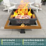 ZIENLIFE 42 Inch Fire Pit for Outside, Outdoor Wood Burning Firepit with Poker, Heavy Duty Fire Pit for Camping, Backyard, Patio - Image 3