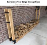 Fiwithy Outdoor Firewood Rack Bracket Kit with 4 Support Bars for Fire Wood Pile Storage, Heavy Duty DIY Fireplace Log Stacking Stand Holder for 2x4 lumber, Black, 1 Pair - Image 6