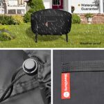 SheeChung Round Gas Fire Pit/Table Cover-Heavy Duty 600D Polyester with PVC Coating Material,100% Weather Resistant and Waterproof,Fits 30",33",36",35", 34" Fire Pit/Bowl Cover,Black,36”Dia X 24”H - Image 5