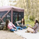 Backyard Expressions 12' x 12' Pop Up 6 Sided Portable Hub Gazebo Screen Canopy Tent with Ground Stakes & Carry Bag - Image 5