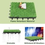 PrimeZone 54 PCS Interlocking Artificial Grass Tiles - 12"x12" Turf Outdoor Indoor Fake Grass Deck Flooring Set for Patio, Balcony, Backyard - Image 5