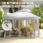 CROWN SHADES 13x13 Pop Up Gazebo, Canopy Tent, Gazebos on Clearance - Outdoor Gazebo for Backyard & Patio Furniture - Carpa Pop Up Tent with Wheeled STO-N-Go Cover Bag (White) - Image 2