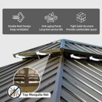 Domi Outdoor Living 10’ X 12’ Hardtop Gazebo, Outdoor Aluminum Frame Canopy with Galvanized Steel Double Roof, Outdoor Permanent Metal Pavilion with Curtains and Netting for Patio, Backyard and Lawn - Image 3