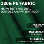 Rutile 10 x 20 FT Carport Replacement Cover, Heavy Duty Car Tarp Canopy Tent Replacement Top w/Ball Bungees Green (Only Top Cover, Frame is not Included) - Image 3