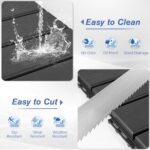 MYFAMIREA 36 Pcs Plastic Interlocking Deck Tiles 12" x 12" Patio Floor Decking Tiles Indoor Outdoor Waterproof Non-Slip Flooring Tiles All Weather Use for Balcony Backyard Porch Poolside, Dark Grey - Image 3