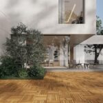 9 PCS Interlocking Deck Tiles 12" x 12" - Premium Acacia Wood Patio Tiles Waterproof - Deck Tiles Interlocking All Weather Waterproof Flooring - Easy Installation for Indoor & Outdoor (Golden Steak) - Image 6