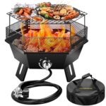 VIVOHOME Portable 58,000 BTU Propane Fire Pit, 24-Inch Smokeless Outdoor Design with Carry Bag, Tank Holder, Ideal for Patio, Backyard, Camping, Tailgating, Deck, RV