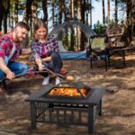 FDW Multifunctional Outdoor Fire Pit 32 Inch Table Metal Firepit Stove Backyard with Waterproof Cover for Patio Garden Fireplace, Camping, Outdoor Heating, Bonfire and Picnic - Image 2