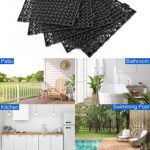 MYFAMIREA Modular Interlocking Cushion 12 Pack 11.8" x 11.8" Rubber Floor Tiles Non-Slip Splicing Drainage Mats for Deck, Pool, Outdoor Shower, Patio, Balcony, Indoor Bathroom, Kitchen, Yard (Black) - Image 7