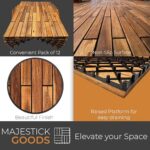 Majestick Goods Interlocking Long Deck Tiles - 24x12 Acacia Hardwood Outdoor Flooring for Patio, Balcony & Walkway - Easy Snap Together Wood Floor Panels, 2 Pack (12pcs) Covers 24 Sq Ft - Image 3