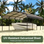 Aoxun 13x21 FT Metal Carport, Heavy Duty Carport Canopy with Galvanized Steel Roof & Frame,Metal Garage Building Car Ports Shed for Car, Boat, Pickup and Tractors - Image 6