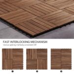 Yaheetech 27PCS Acacia Wood Interlocking Flooring Tiles Waterproof Flooring for Outdoor & Indoor Patio,Balcony,Garden,Poolside,12 × 12 in,Brown - Image 9