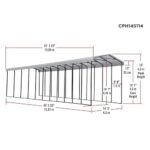 Arrow 14x51x14 DIY RV Carport Kit - Charcoal (CPHC145114) - Image 6