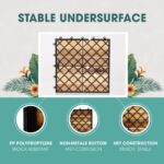 Idzo Interlocking Deck Tiles 9.6 SQFT - 10PCS Waterproof Acacia Wood Patio Tiles, Flooring Tiles for Indoor and Outdoor - Decking Stripe Pattern, 11.81 x 11.81 x 0.91 Inches, Golden - Image 3