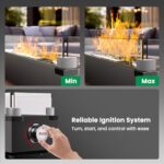 Ciays 28 Inch Table Top Propane Fire Pit, 50,000 BTU Tabletop Firepit with Glass Wind Guard & Glass Beads, Nylon Cover, Portable Outdoor Portable Fireplace for Patio and Camping - Image 6