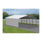 Arrow 2-Sided 20x24x9 Galvanized Steel Carport Kit - Eggshell (CPH202409ECL2) - Image 4