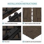 Yaheetech 27PCS Wooden Flooring Patio Deck Tiles Interlocking Tiles Patio Solid Wood and Plastic Indoor&Outdoor 12 x 12in Dark Brown - Image 8