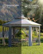 Pop Up Gazebo 13x13, Outdoor Canopy Shelter with 4 Stanbags, 8 Stakes Instant Gazebo Tent for Lawn, Garden, Backyard Deck - Navy Blue(Without Netting) - Image 4
