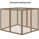 OIPUNSHLE Gazebo Universal Replacement Mosquito Netting, 10'x12' Gazebo Netting Outdoor, 4-Panel Screen Walls for Outdoor Patio with Zipper (Mosquito Net Only) (Brown) - Image 5