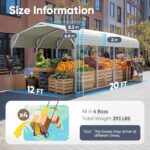 Quictent 12x20 ft Metal Roof Carport Kits Hard Top Garage Heavy Duty Steel Car Canopy, White - Image 6