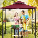 ABCCANOPY 8x5 Grill Gazebo - Outdoor BBQ Canopy Shelter with Led Light for Patio Backyard Grilling (Burgundy) - Image 2