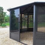 MARURY Outdoor Octagonal Gazebo, Modern Garden Style, Grey Steel Frame, Water Resistant, UV Protection - Image 4