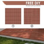 PrimeZone 36PCS 24" x 12" Long Solid Acacia Wood Interlocking Deck Tiles for 72 Sq Ft - Indoor Outdoor Waterproof Hardwood Flooring for Pathway, Poolside, Backyard & Patio, Brown - Image 7