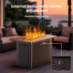 AMADA HOMEFURNISHING 43 Inch Propane Fire Pit Table, 60,000 BTU Gas Fire Pit with Lava Rocks, Waterproof Cover, Removable Lid, Cup Holders, 2-in-1 Fire Table for Patio, Backyard, Garden, Black - Image 6