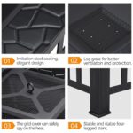 Yaheetech Multifunctional Fire Pit Table 32in Square Metal Firepit Stove Backyard Patio Garden Fireplace for Camping, Outdoor Heating, Bonfire and Picnic - Image 7