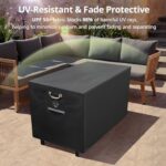 Gas Fire Pit Cover Rectangular 50,52 Inch - Never fades&100%Waterproof,600D Heavy-duty Outdoor Fire Table Cover Rectangle - 52 x 34 x 24 Inch-fireplace cover black - Image 5