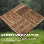20 PCS Interlocking Deck Tiles, 12" X 12" Acacia Wood Tiles, Waterproof Wood Flooring Tiles for Indoor Balconies, Outdoor Patios, Yards, Poolside Floors, Natural Wood Color - Image 6