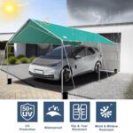 Carport Canopy 10'x20' Heavy Duty Carport, Waterproof & UV Protected Garage Top Tarp Shelter Cover with Reinforced Steel Cables, Outdoor Portable Garage for Car, Boat Tent, Green - Image 2