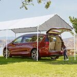 HCY Car Ports 20x10 Heavy Duty Metal Carports Party Tent Portable Garage for Wedding, Garden Storage (White), 235 inch x116 inch x102 inch - Image 6