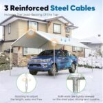 Quictent 10x20 ft Heavy Duty Car Canopy Galvanized Frame Carport Outdoor Party Tent Boat Shelter with 3 Reinforced Steel Cables - White - Image 5