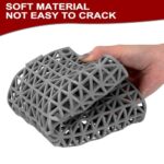 12 PCS Modular Interlocking Cushion, 12" x 12" Interlocking Rubber Floor Tiles with Hole Rubber Mats Drainage Mat, Non Slip Pool Deck Mat Outdoor for Drain Deck Pool Patio (Grey) - Image 2