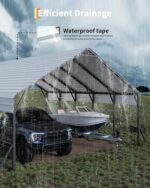 Garveelife 20'x20'x13' Metal Carport for 2 Cars, Heavy Duty Car Ports for Heavy Snow, Reinforced Frame, Tall Metal Car Ports for Bass Boats, Full-Sized Pickup Trucks, and Tractors, N.W. 800 Lbs - Image 2