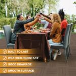 VINGLI Interlocking Deck Tiles, Anti-Slip Plastic Tiles for All Weather, Outdoor/Indoor Flooring for Patio, Porch, Poolside, 27 Pcs 11.4” x 11.4” (Light Coffee) - Image 2