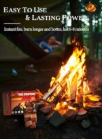 Nvkrvks Fire Starter, Easy-Burning Fire Starter Squares for Wood Stoves, Campfires, Grill Pit and Fireplace, Natural & Waterproof BBQ Fire Starters, 64 Mini Square - Image 2