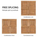 Yaheetech 27PCS Natural Wood Deck Tiles Interlocking Patio Deck Tiles Solid Wood and Plastic Indoor&Outdoor 12 x 12in - Image 7
