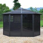 MARURY Outdoor Octagonal Gazebo, Modern Garden Style, Grey Steel Frame, Water Resistant, UV Protection - Image 2