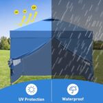GDY 10x10ft Pop Up Canopy Tent with Sidewalls, Beach Tent, Easy Set up Gazebo for Events, Parties, Camping, Blue. - Image 5