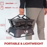 Outland Living Firebowl 805 Firecube 14” Portable Square Smokeless Propane Fire Pit – Outdoor Gas Fire Pit with Cover & Carry Kit, Lava Rocks, 58,000 BTU, Black - Image 3