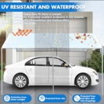 10 x 20 Ft Heavy Duty Carport Canopy Waterproof Canopy Cover with 40 Ball Bungees Cords,Waterproof & UV Protected and Easy Installation,Frame is Not Included - Image 4